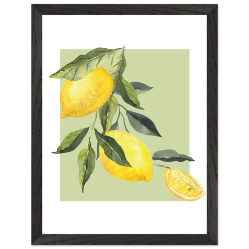Artfulprints Poster met Lijst Fruits - Lemon tree symphony   - 30x40 cm - Groen