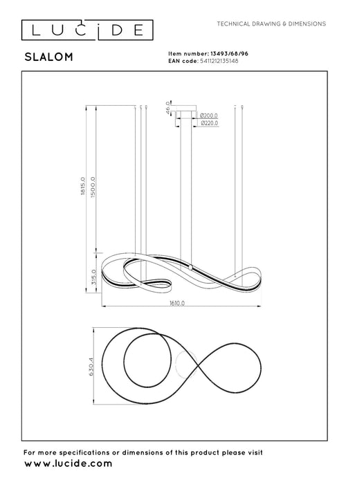 Lucide hanglamp SLALOM - Geïntegreerde LED - Koffie - vtwonen shop