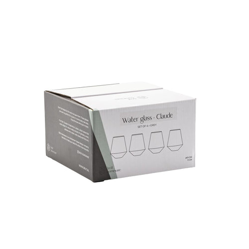 Brût Homeware Water glazen grijs, set van 4. Extra blauwe karaf voor € 4,95