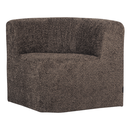 WOOOD eetbank hoek met rugleuning Mojo Base - Wollig - Bruin - 83x80x80
