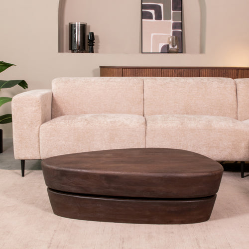 LABEL51 Salontafel Javi - Donkerbruin Mangohout - 110x80x32cm