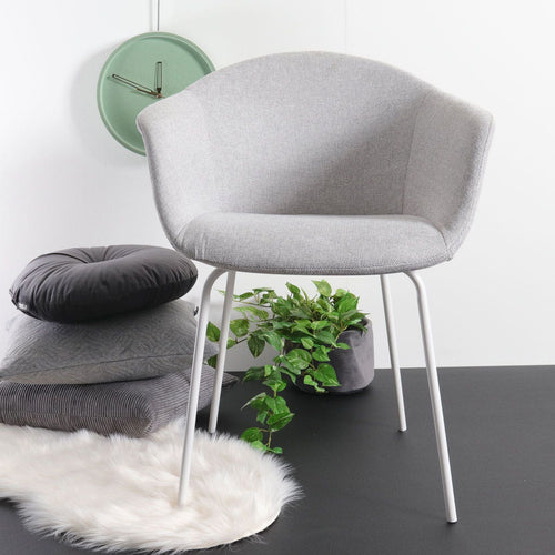 Nolon Nora-Otis Eetkamerstoel Lichtgrijs - met Armleuning - Wit - vtwonen shop