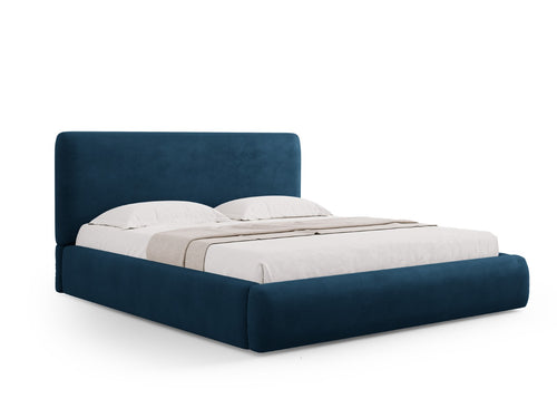 Cosmopolitan Design Opbergbed met hoofdeinde Colonel 200x200cm, chenille, koningsblauw - 220x220x100cm