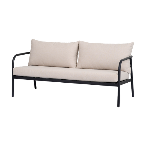Lisomme Manu Tuin Loungeset Zwart 5delig - Met Beige Zitkussens - vtwonen shop