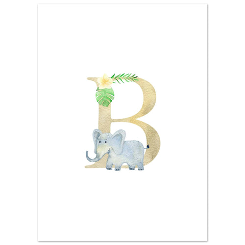 Artfulprints Poster Letter B kindernaam   - 50x70 cm - Meerkleurig