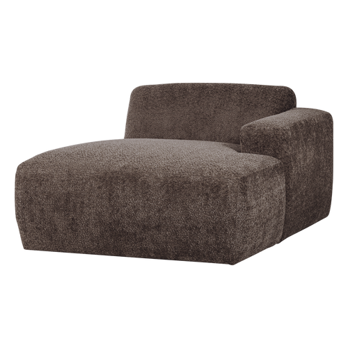 WOOOD chaise longue bank rechts Mojo Base - Wollig - Bruin - 74x112x162
