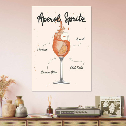 Artfulprints  Aperol Spritz cocktail II – Illustratie   poster 70x100 cm