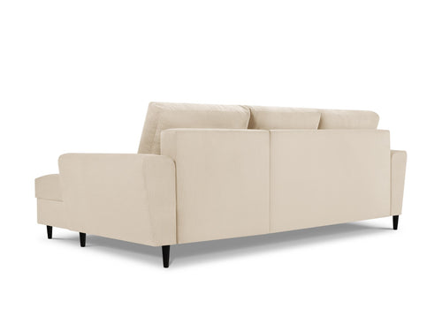 Cosmopolitan Design Converteerbare hoekbank rechts met opbergdoos Kyoto 4-zits, ribfluwelen, beige - 145x241x88cm