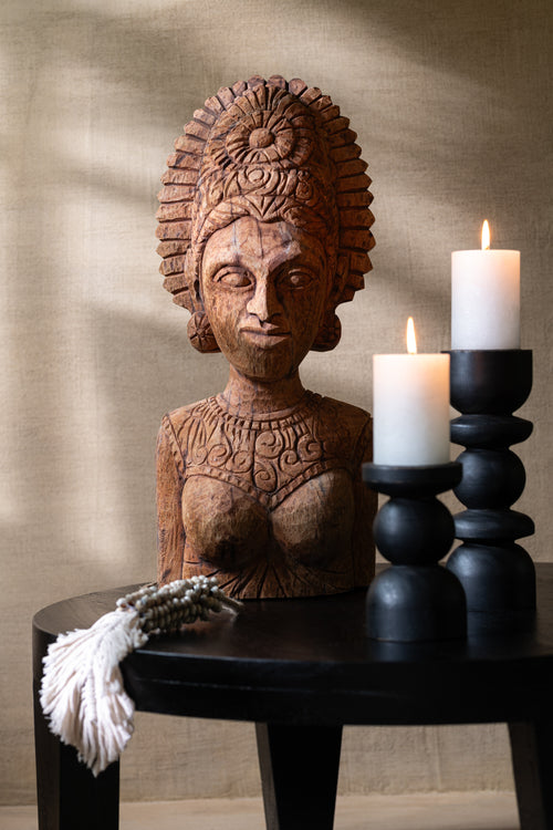 J-Line bijzettafel Rond - hout - matte zwart