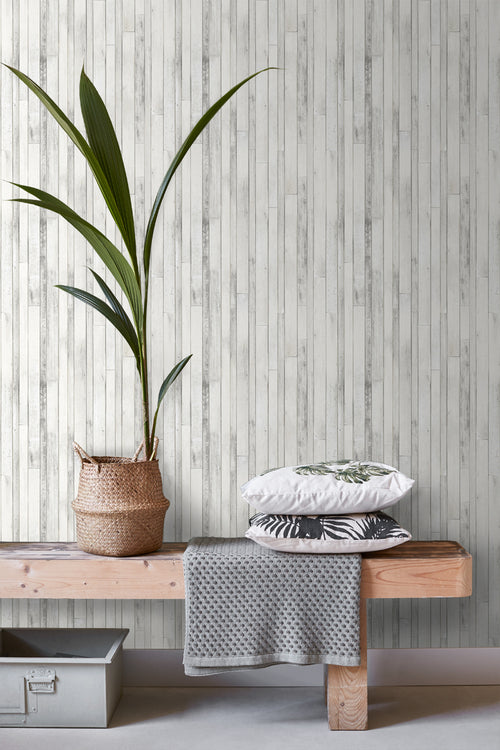 ESTAhome behang sloophout grijs wit - 53 cm x 10.05 m - 138816