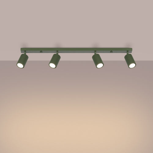 Sollux Lighting Plafondlamp KARBON 4L olijfgroen - 81x6,5x16,5cm