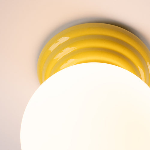 Sollux Lighting Plafondlamp ZORI geel IP44 - 12x16x12cm