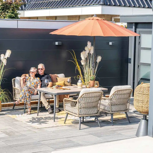 Manilla parasol - Ø250 cm - carbon black - copper - vtwonen shop