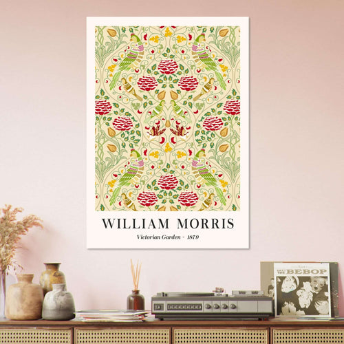 Artfulprints Poster met Lijst William Morris - Victorian garden 1879   - 70x100 cm - Groen