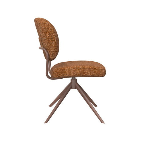 LABEL51 Eetkamerstoel Geneva - Oranje Bouclé - Draaibaar - Set van 2 - vtwonen shop