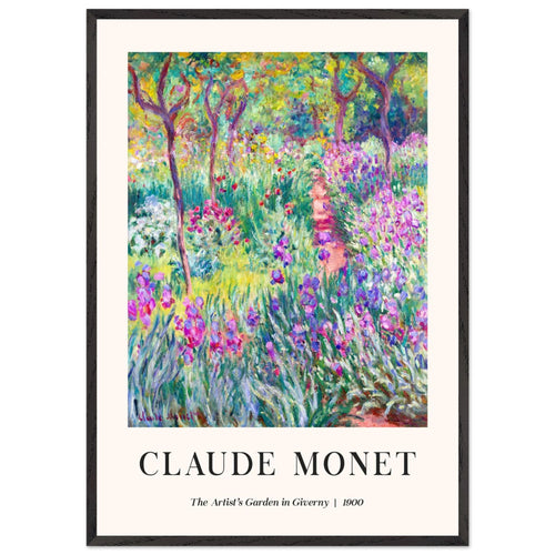Artfulprints Poster met Lijst Claude Monet - The artist's garden in Giverny   - 70x100 cm - Meerkleurig