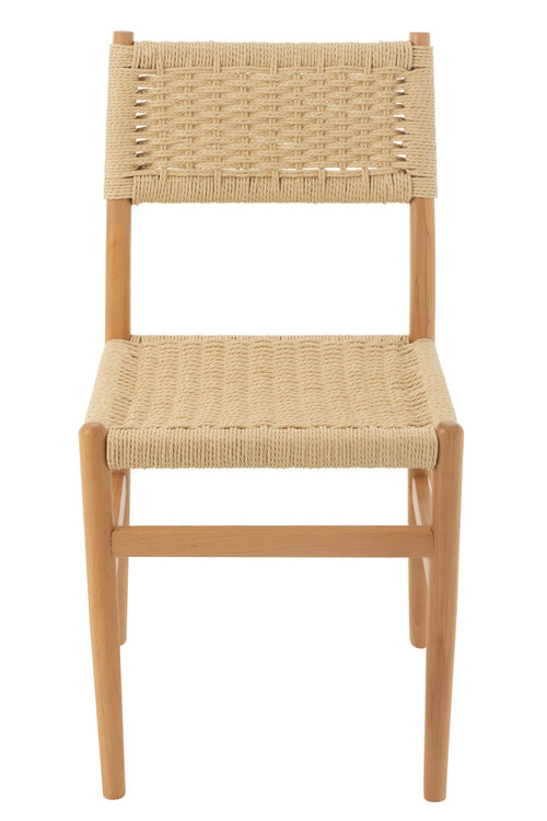 J-Line stoel Lap - beukenhout/touw - naturel