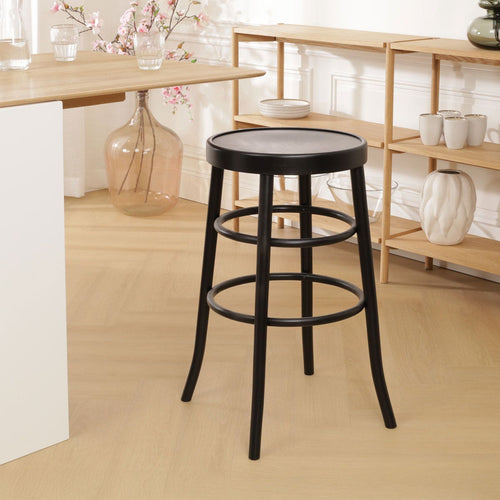 Fameg Lauren houten barkruk zwart - 75 cm - vtwonen shop