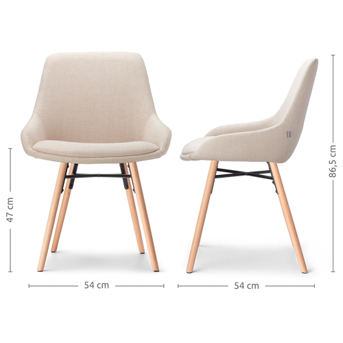 Nolon Nena-Isa Eetkamerstoel Beige - Stof - Houten Poten - vtwonen shop