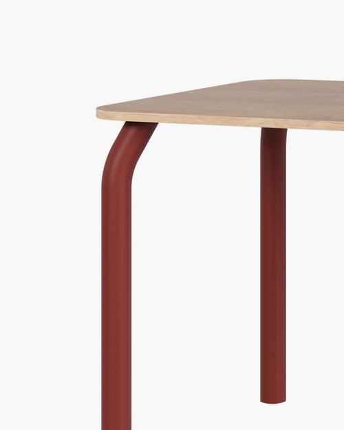 noo.ma Meko eettafel 140 x 80 cm - eikenfineer, stalen frame, Auburn Red