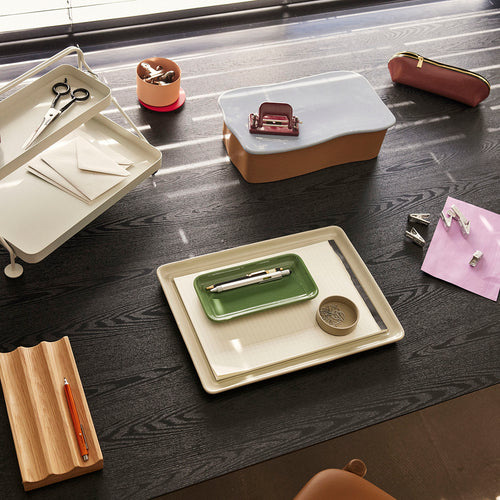 Hübsch bureau-organizer Wave - eikenhout - 22x11xh3cm