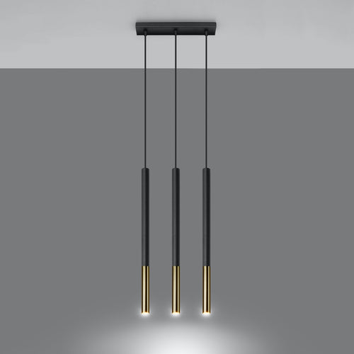 Sollux Lighting Hanglamp MOZAICA 3L zwart/goud - 30x5x90cm