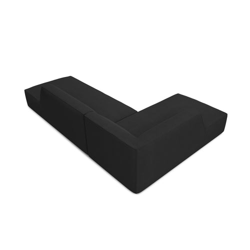 Cosmopolitan Design - Modulaire hoekbank links Siena 4-zits, structurele stof zwart - 180x273x69cm
