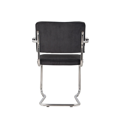Zuiver Ridge Kink Rib Eetkamerstoelen Armleuning Zwart - Set van 2