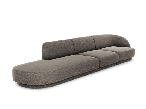 Micadoni linker bank Miley 4-zits, chenille, grijs - 90x323x70cm