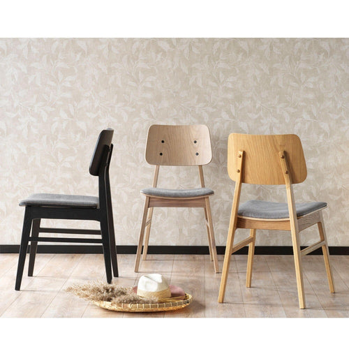 Rowico Home Nagano Eetkamerstoel Zwart - Grijs Kussen - Set Van 2 - vtwonen shop