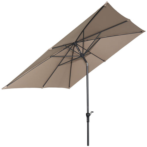Garden Impressions stokparasol Lotus taupe 250x250 cm met Cosmo voet en hoes