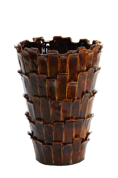 Light & Living vaas BANYA - Ø33x43cm - bruin - vtwonen shop