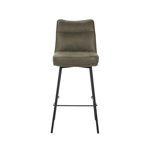 LABEL51 Barkruk Lennon - Groen Stof - Zithoogte 78cm - Set van 2 - vtwonen shop