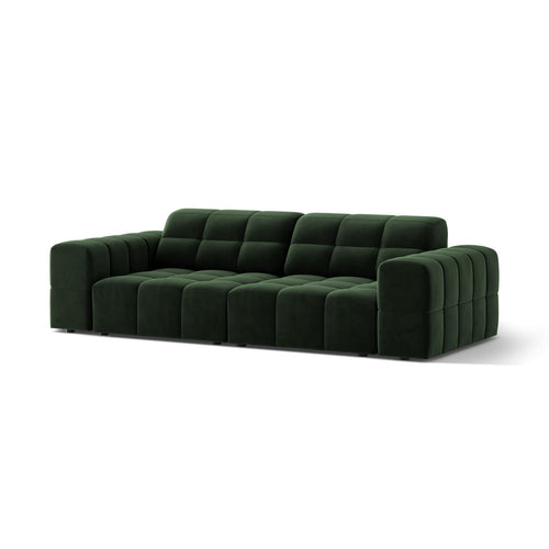 Cosmopolitan Design - Bank Chicago 3-zits, flueel flessengroen - 102x212x78cm
