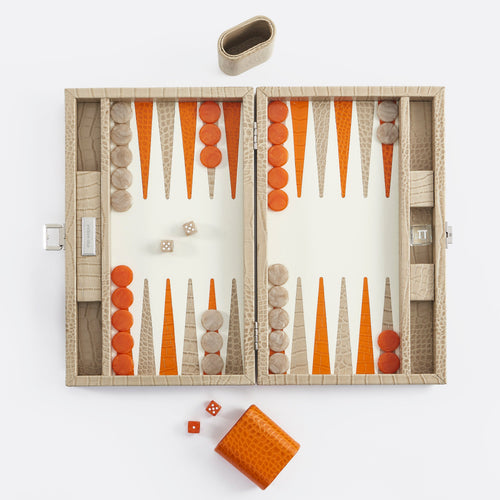 Premium Interiors - Backgammon - Gemiddeld BACKGAMMON - leer zandbeige 38cm