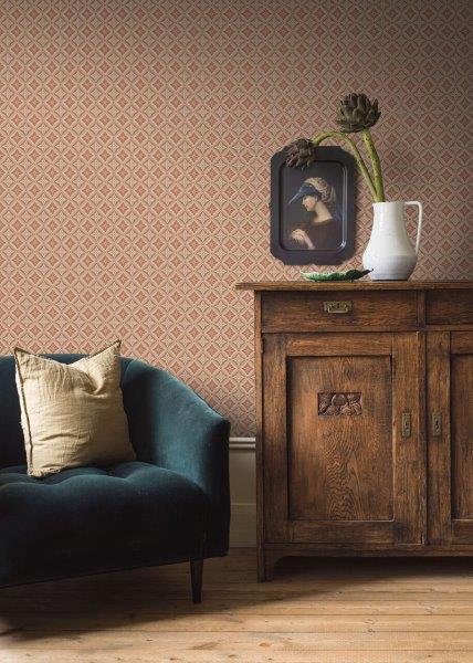 Borastapeter behang tegelmotief terracotta roze - 53 cm x 10.05 m - 660068 - vtwonen shop