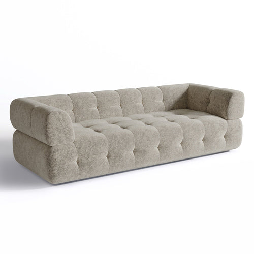 Sia Home - Rechte bank CHARLIE - Chenille fluweel - Mol - 230cm