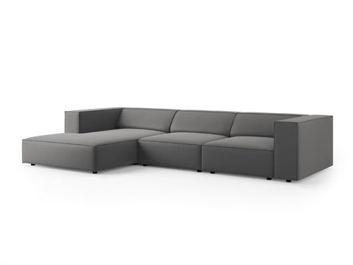 Cosmopolitan Design linker hoekbank Arendal 4-zits, flueel, cement - 166x284x70cm