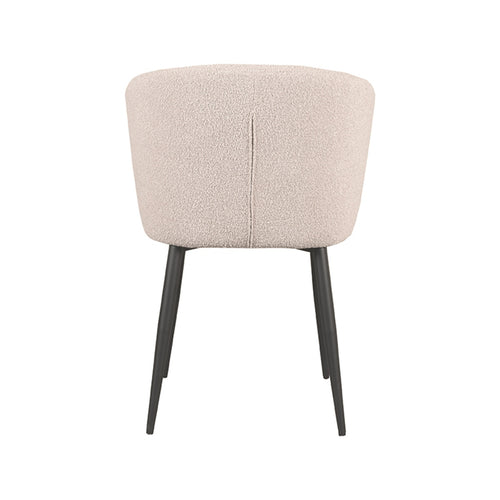 LABEL51 Eetkamerstoel Wave - Naturel Bouclé - Zithoogte 50cm - Set van 2