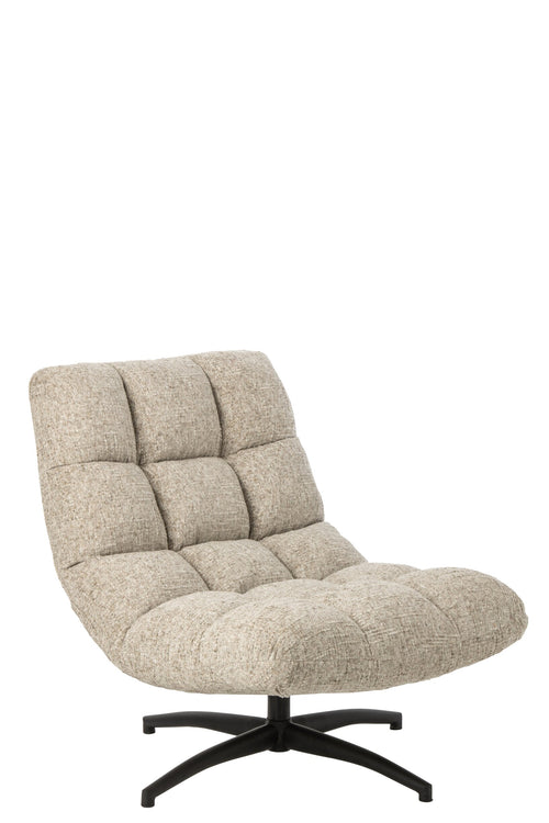 J-Line Gestoffeerde chaise longue - stof - ecru