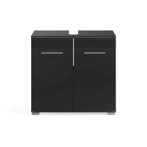 Furnilux Linus wastafelonderkast zwart hoogglans MDF TZ - 34x60x56cm - vtwonen shop