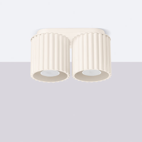 Sollux Lighting Plafondlamp AURA 2 beige GU10 - 21x10x12cm