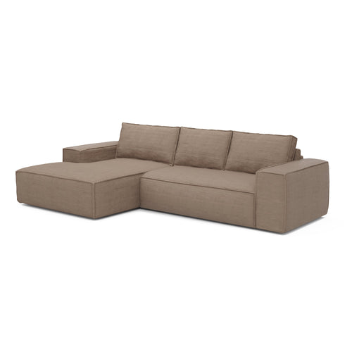 Sia Home - Hoek slaapbanken links JOAN - Corduroy - Mol - 302cm - vtwonen shop