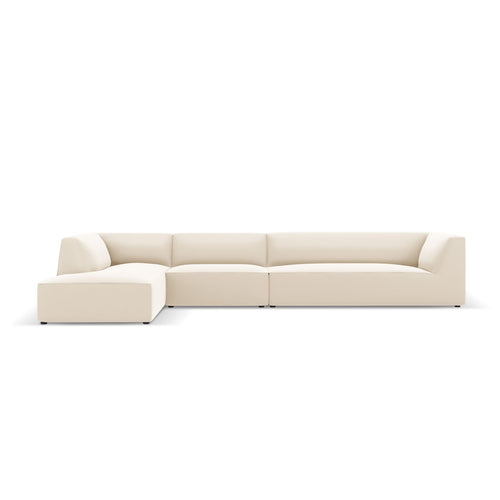 Cosmopolitan Design - Modulaire hoekbank links Siena 5-zits, imitatieleer lichtbeige - 180x366x69cm