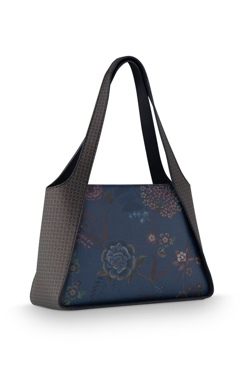 Pip Studio Filou Schoudertas Medium Bodhi Flower Dames - Blauw - 34x13x23 cm