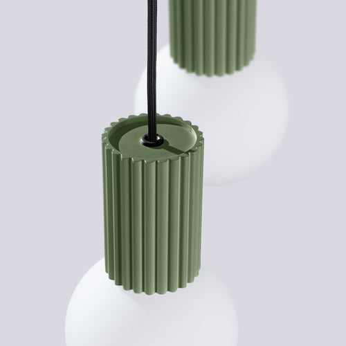 Sollux Lighting Hanglamp HALO 2P olijfgroen - 15x15x120cm