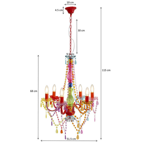 Kare Design Hanglamp Starlight 6 armen