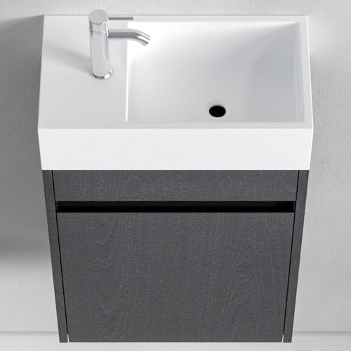 LOMAZOO toiletmeubel Ibiza - witte wastafel - zwart eiken