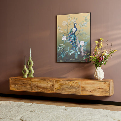 StarFurn Zwevend Tv-meubel Vision - Naturel Hout - 240x35x30cm - vtwonen shop