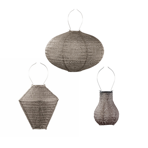 Lumiz solar lampion - taupe set - 3 stuks - vtwonen shop